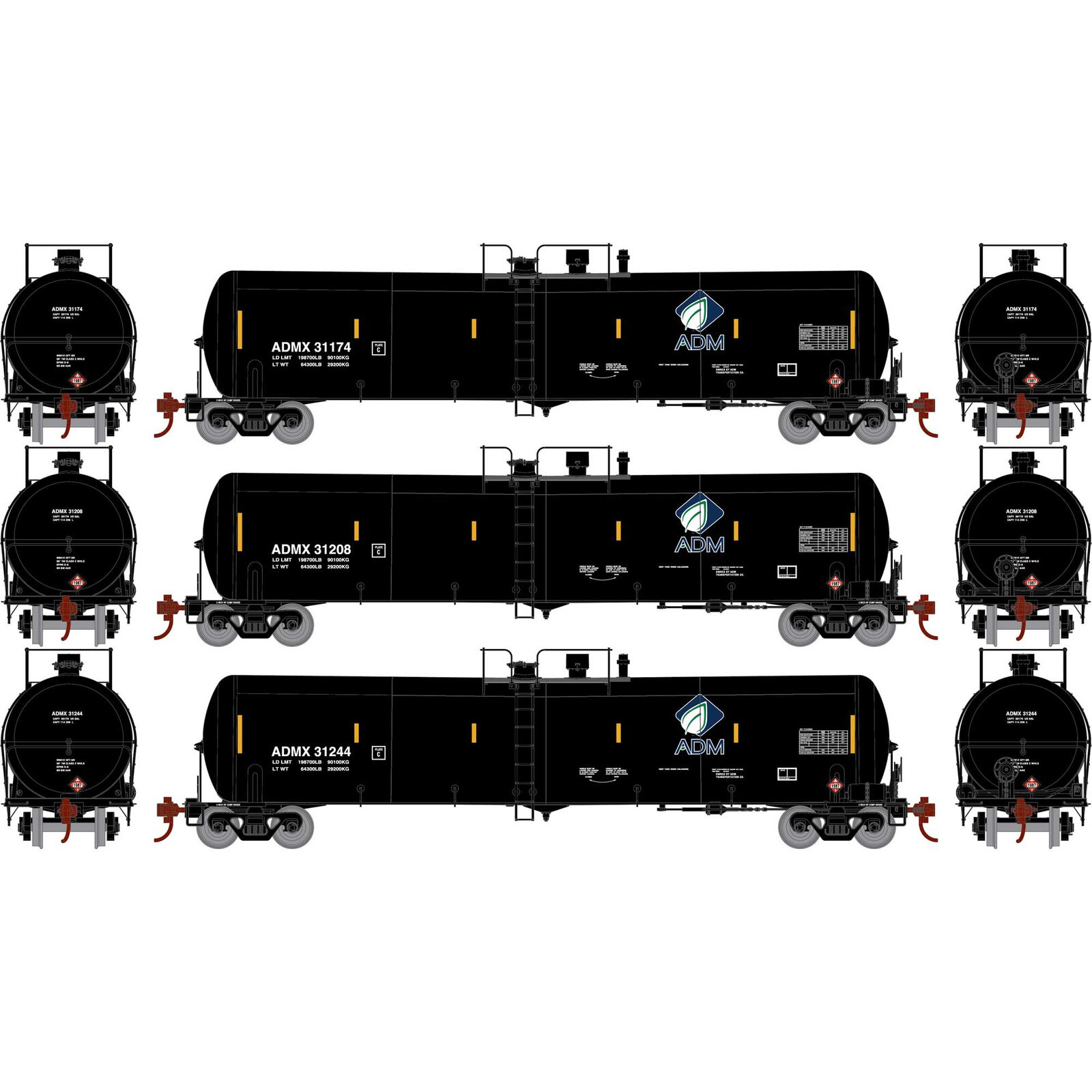 ADM 30K Gallon Ethanol Tank Car 3-Pack #3