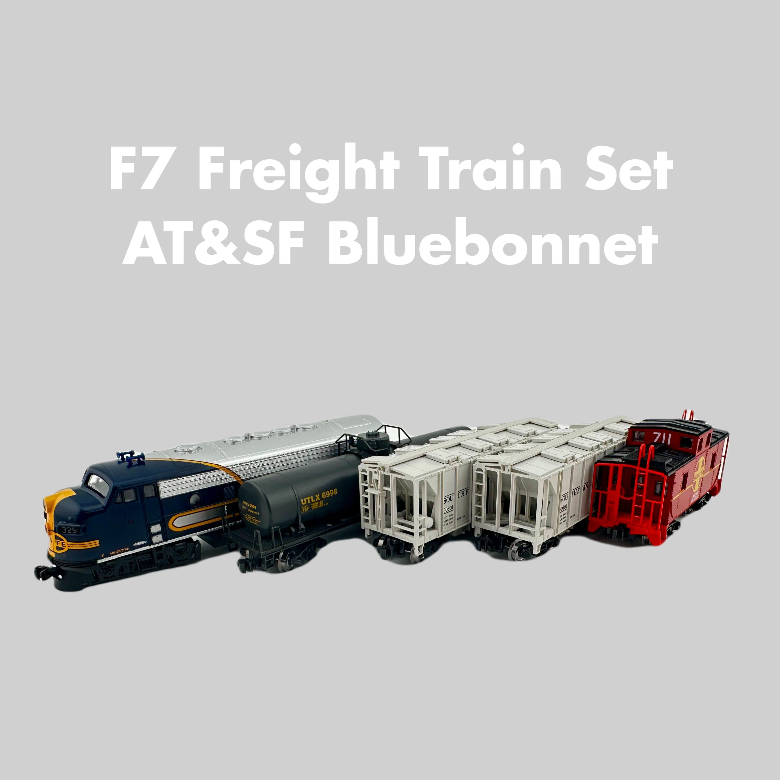 Santa Fe Bluebonnet F7 freight train set with DCC & sound