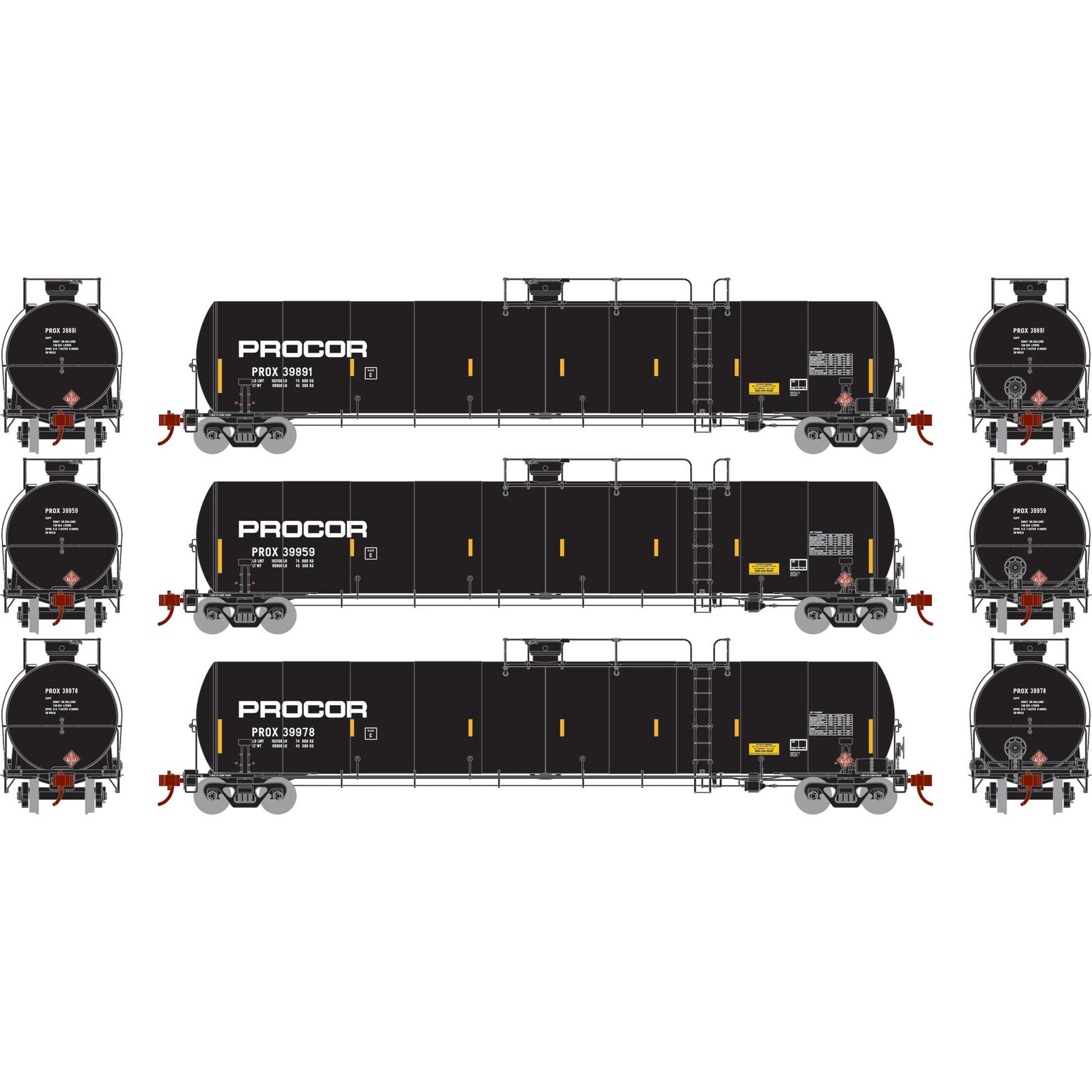 Procor UTC 33K LPG Tank Car "Late" 3-Pack #2