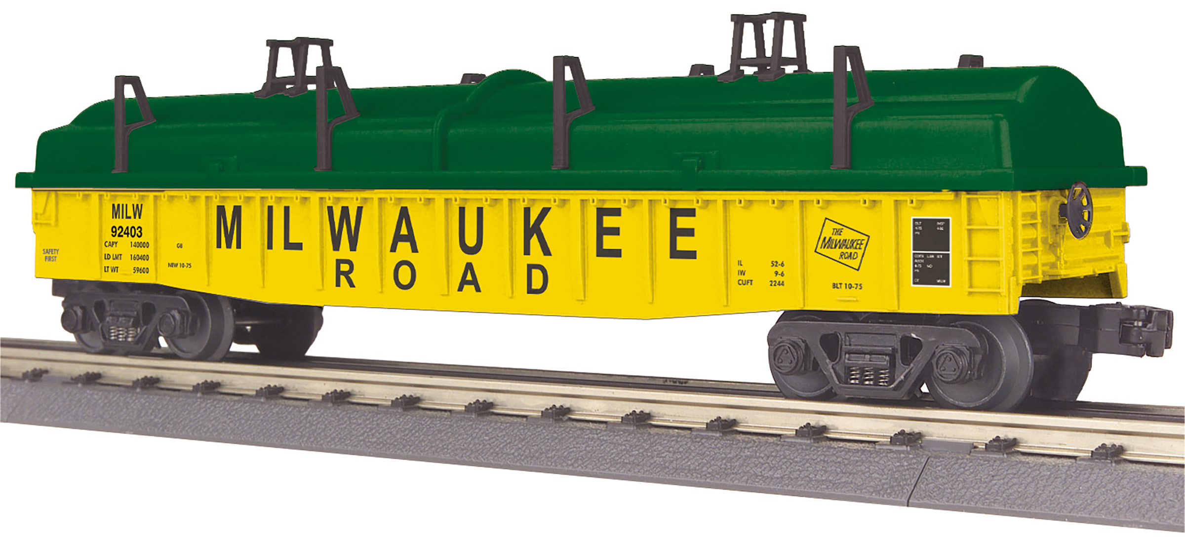 Milwaukee Road gondola car #92403 with cover