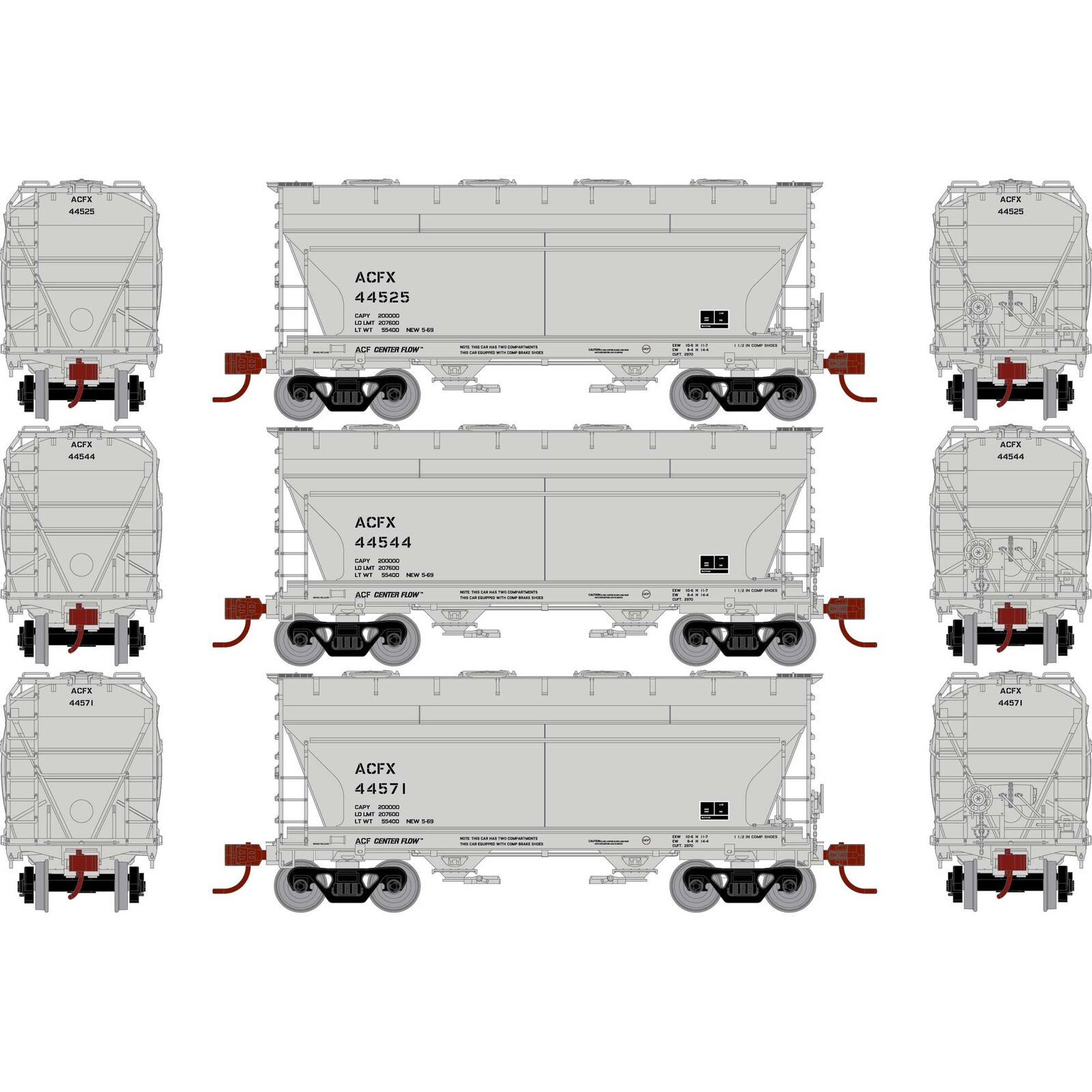 ACFX ACF 2970 2-Bay Center Flow Hopper 3-Pack