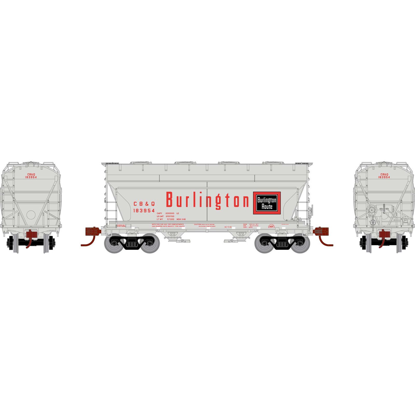 Chicago, Burlington & Quincy ACF 2970 2-Bay Center Flow Hopper #183954