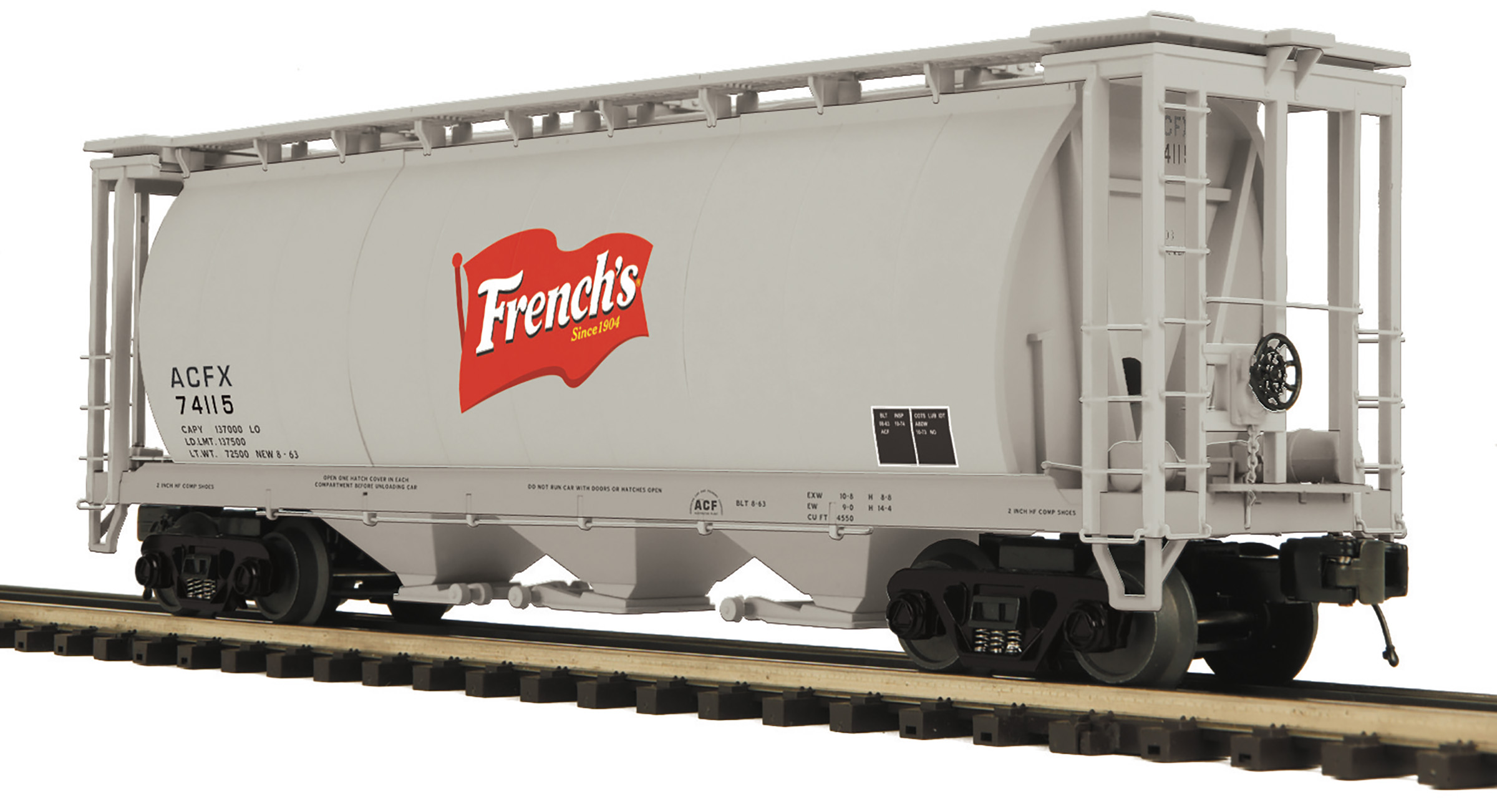French's 3-bay cylindrical hopper car