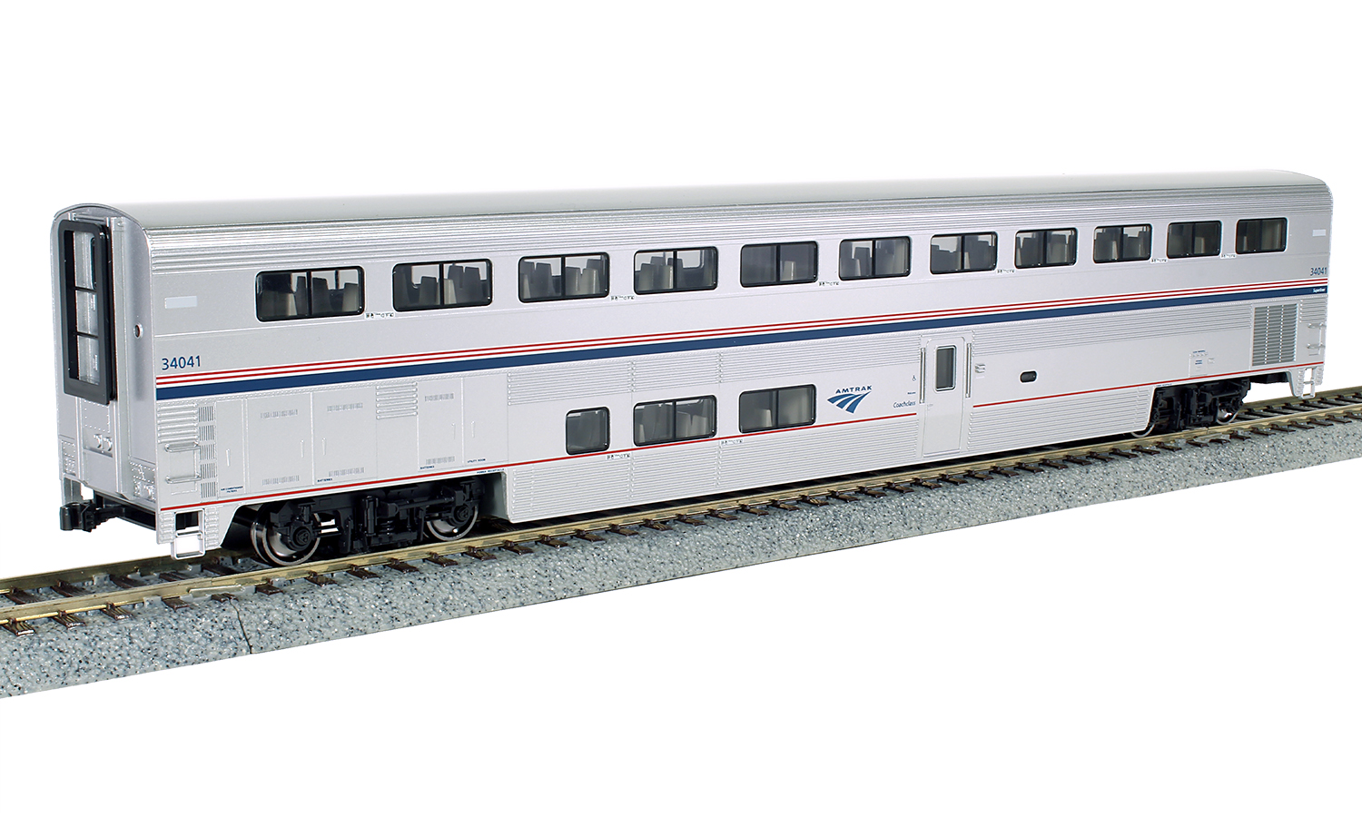 Amtrak Superliner I Coach Phase VI #34041 Interior Lighting Installed