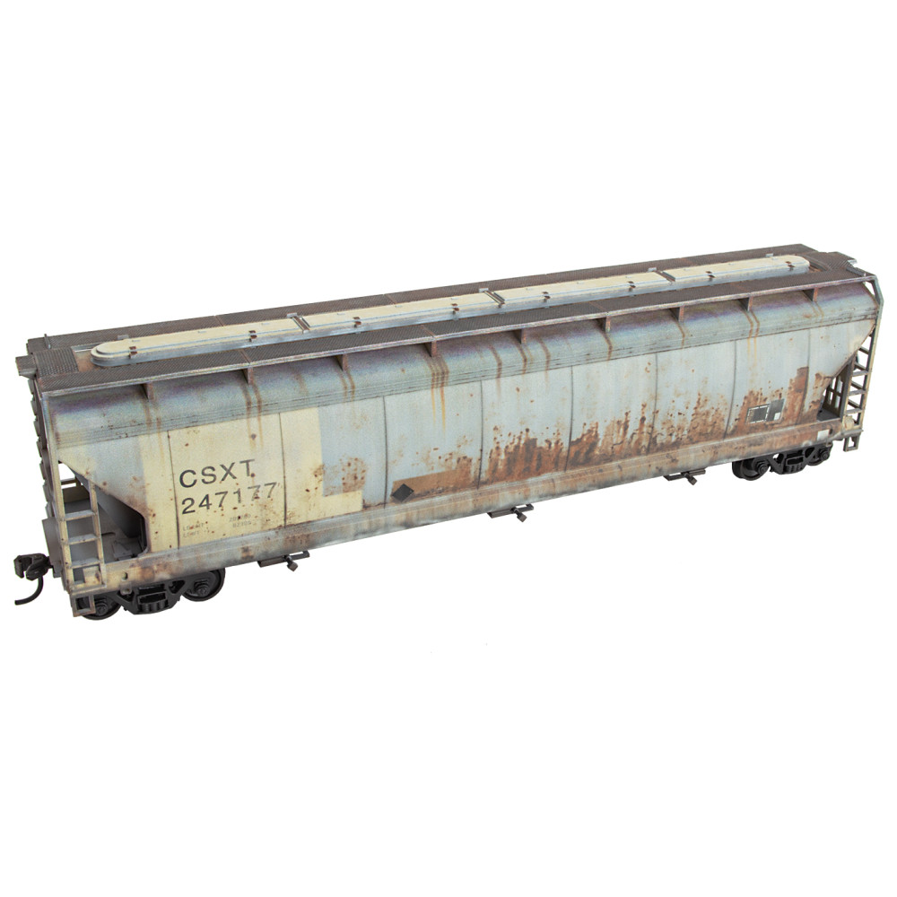 CSX Weathered 3-Bay Covered Hopper #247177