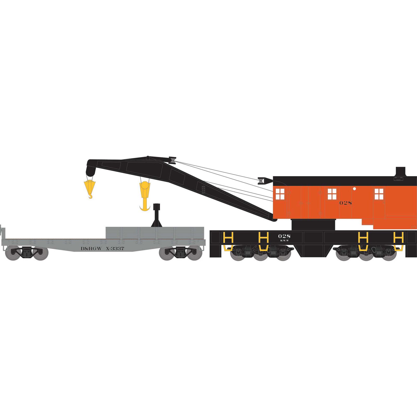 Denver & Rio Grande Western 200-Ton Crane & Tender