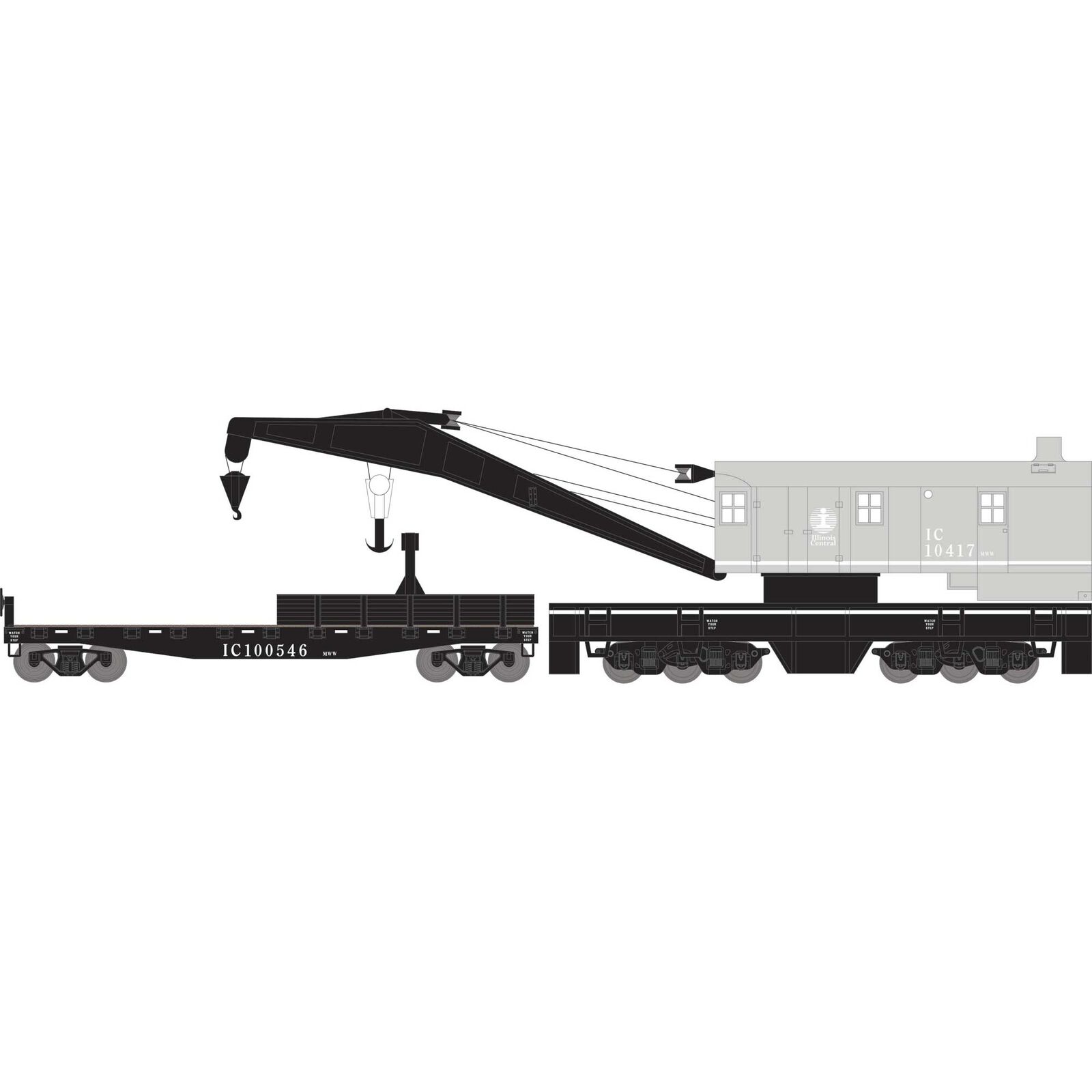 Illinois Central 200-Ton Crane & Tender