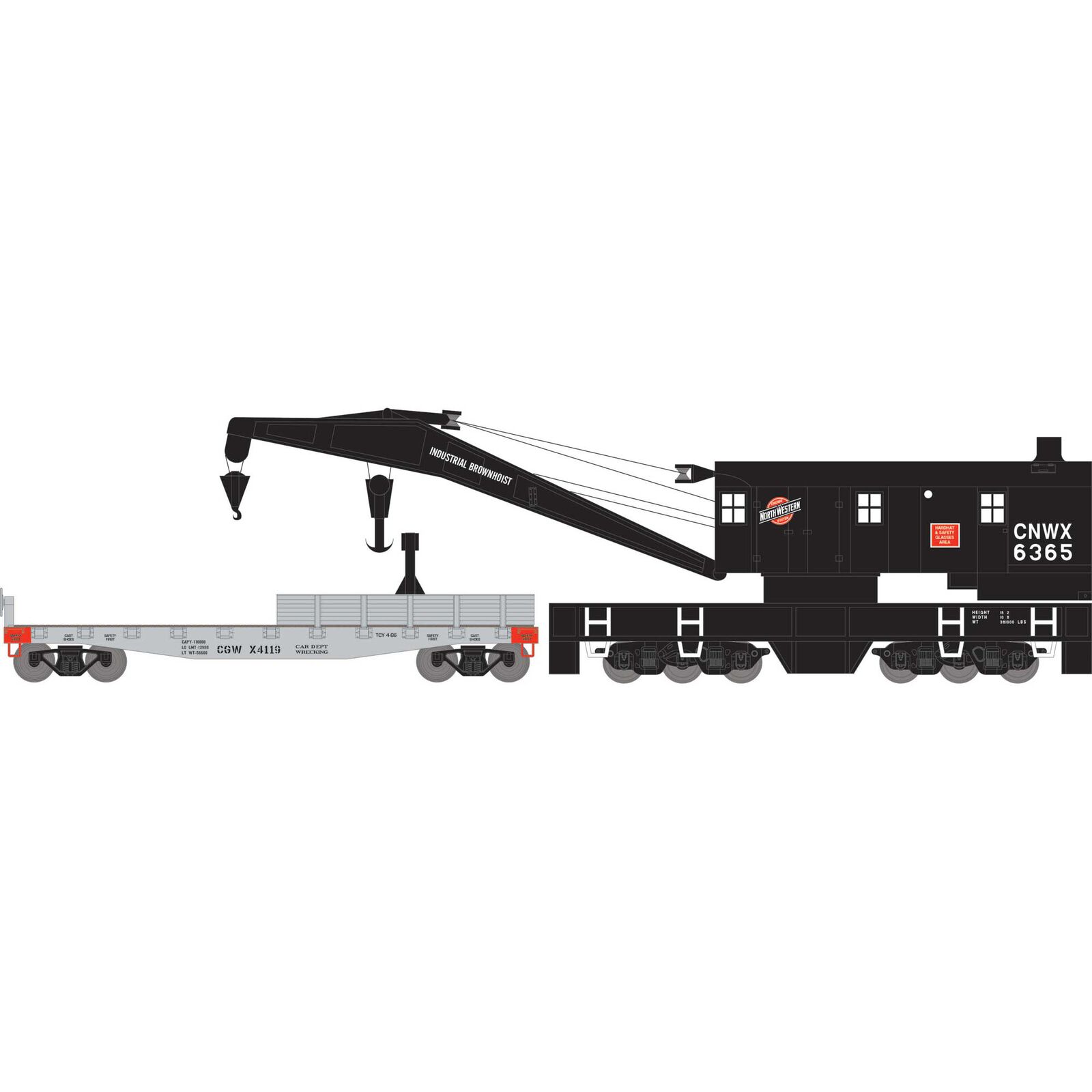 Chicago & North Western 200-Ton Crane & Tender