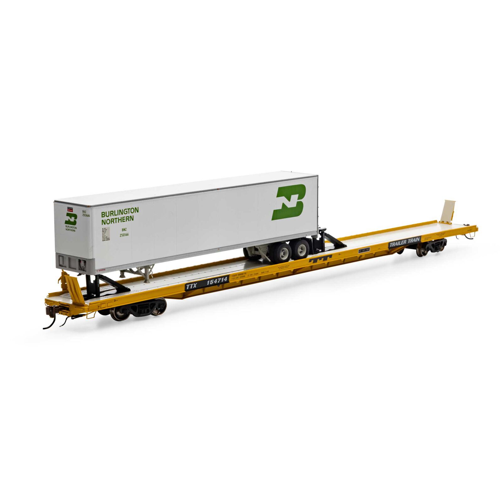 Trailer Train F89F Flat Car #154714 With 45' Trailer
