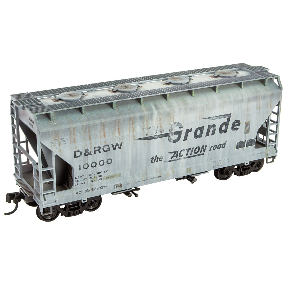 Denver & Rio Grande Western Weathered ACF 2-Bay Hopper #10000