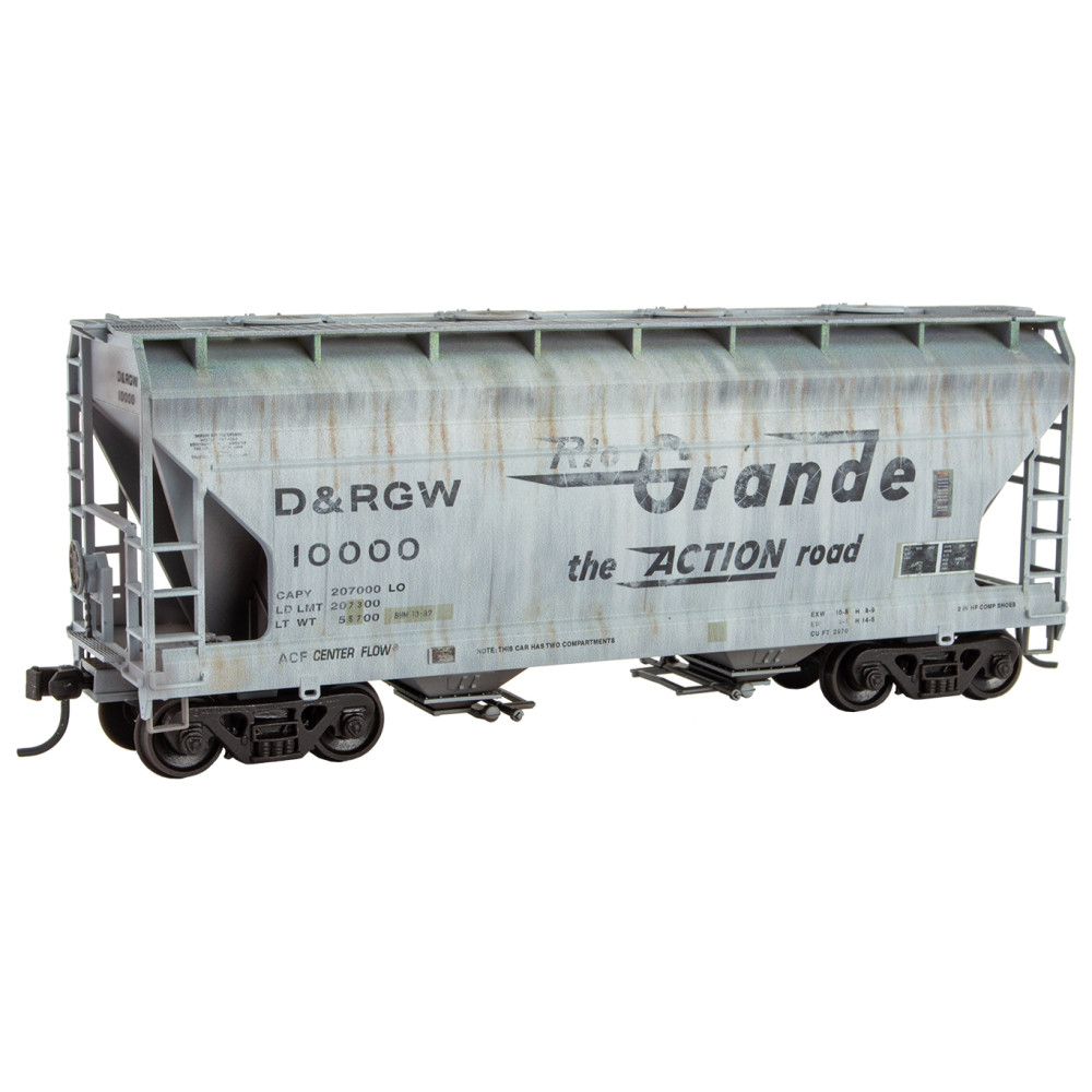 Denver & Rio Grande Western Weathered ACF 2-Bay Hopper #10000