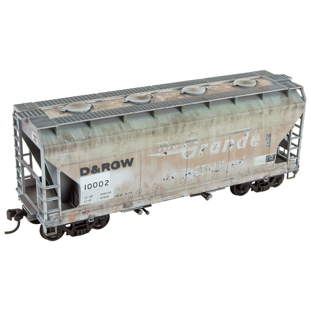 Denver & Rio Grande Western Weathered ACF 2-Bay Hopper #10002