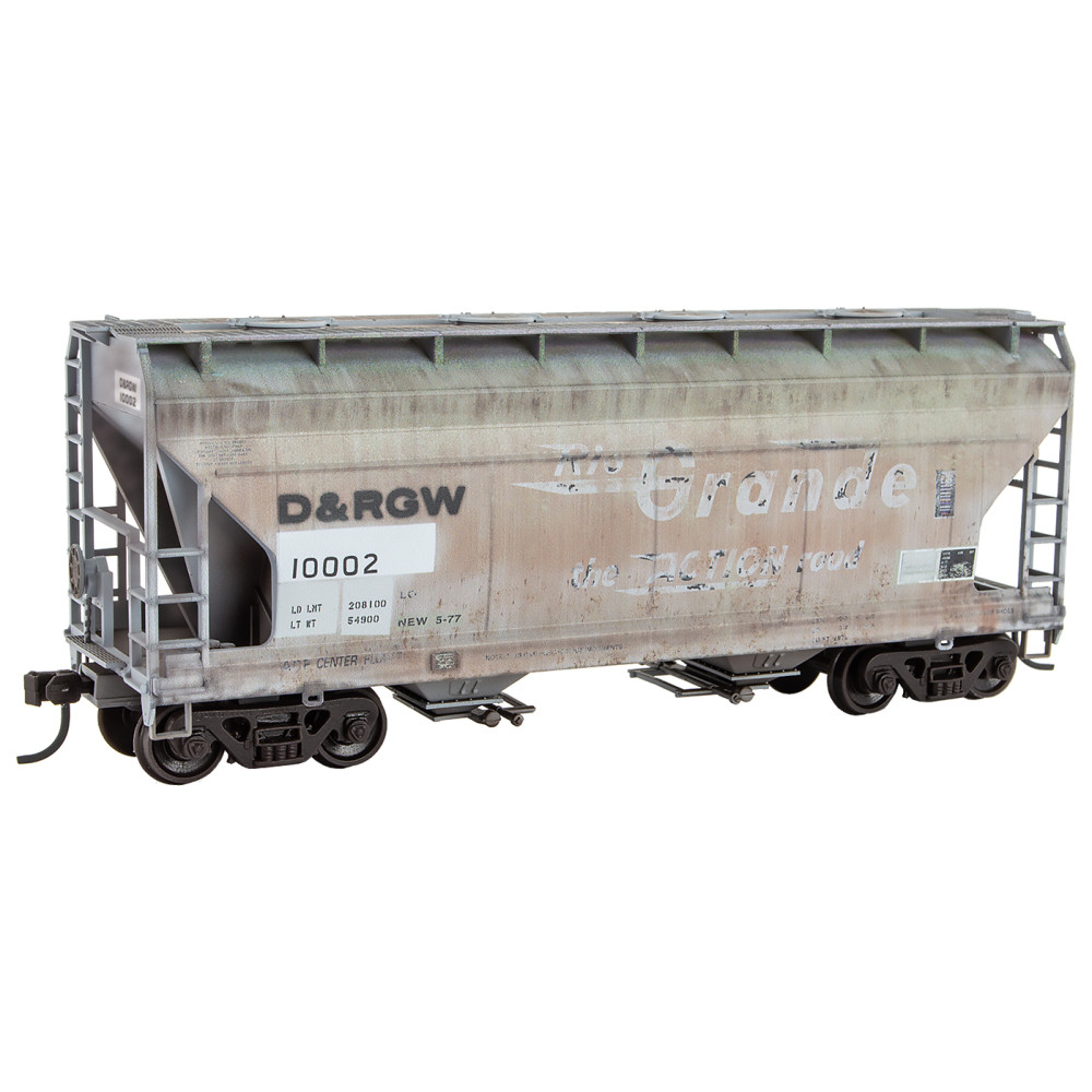Denver & Rio Grande Western Weathered ACF 2-Bay Hopper #10002