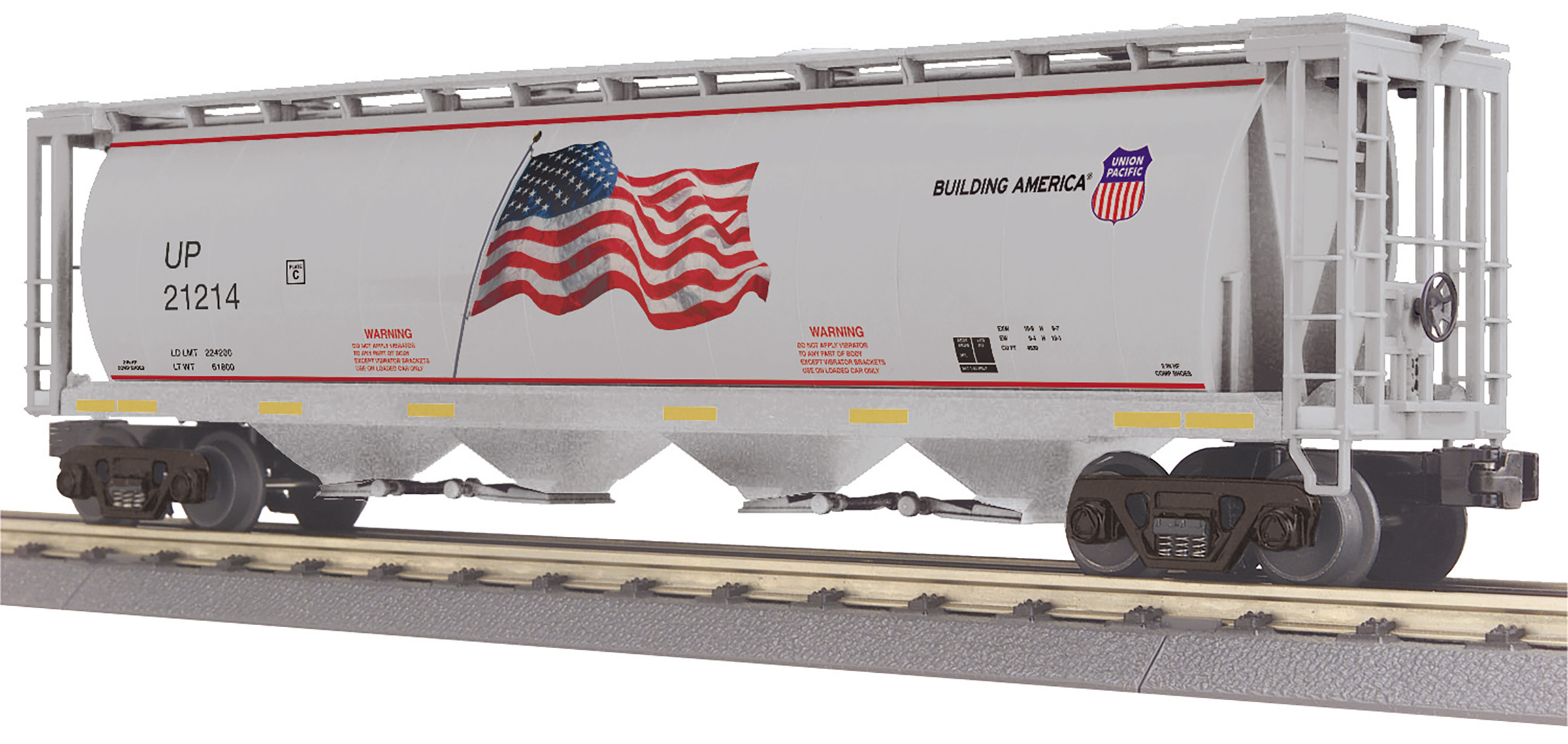 Union Pacific 4-bay cylindrical hopper car # 21214