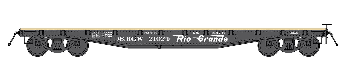 Denver & Rio Grande Western 42' Fish Belly Flat Car #21058