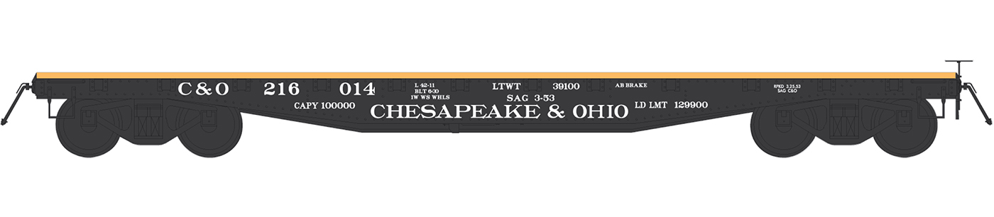 Chesapeake & Ohio-C&O 42' Fish Belly Flat Car #216086