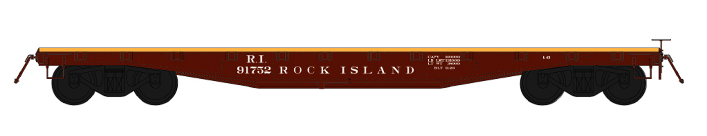 Rock Island-RI 42' Fish Belly Flat Car #91849