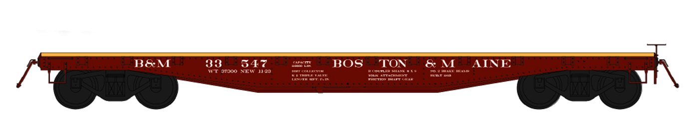 Boston & Maine-B&M 42' Fish Belly Flat Car #33754