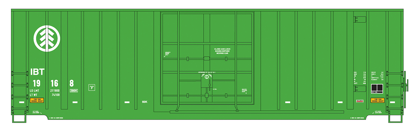 IBT-Green Gunderson 50' High Cube Box Car #19168