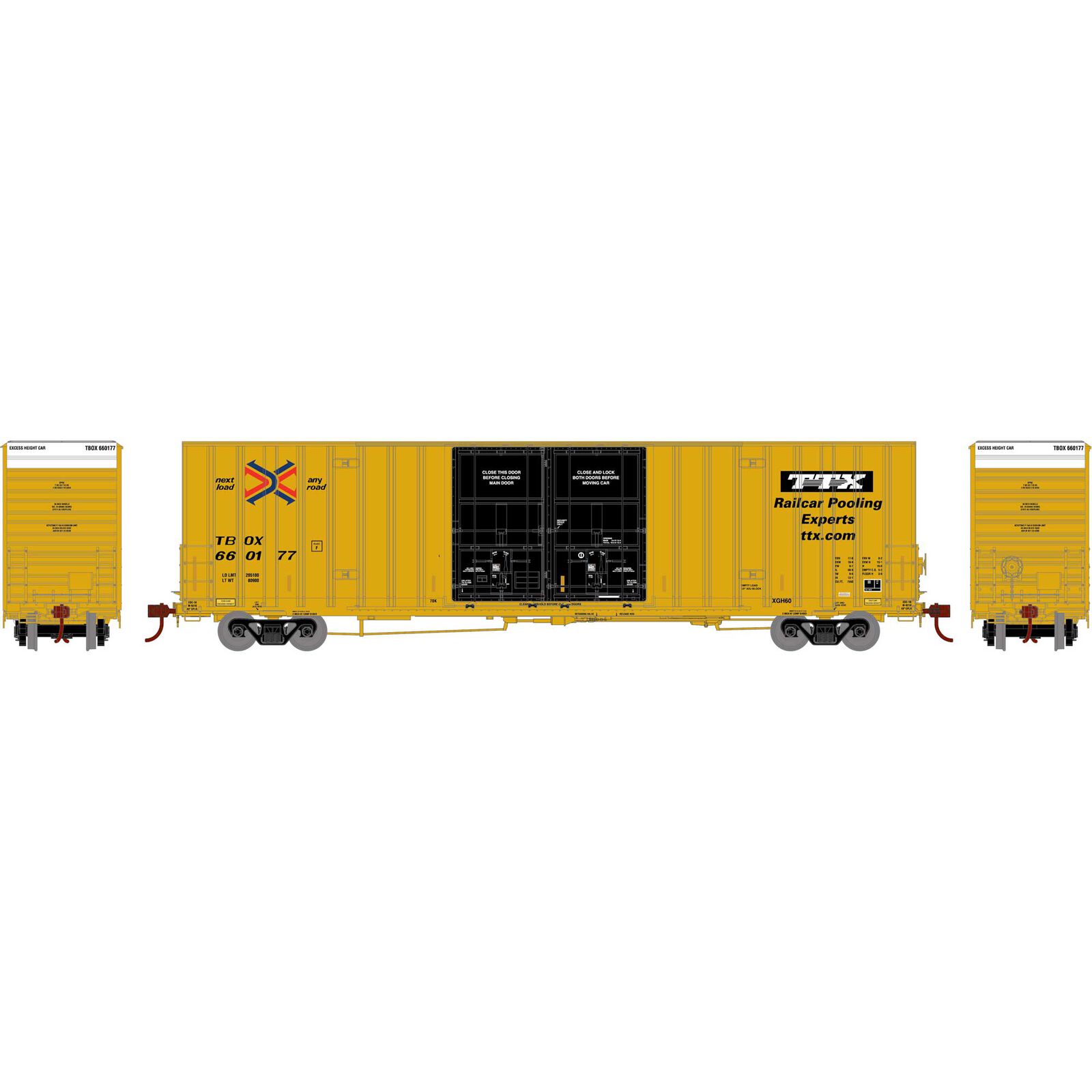 Railbox 60' Gunderson Double Door Box Car #660177