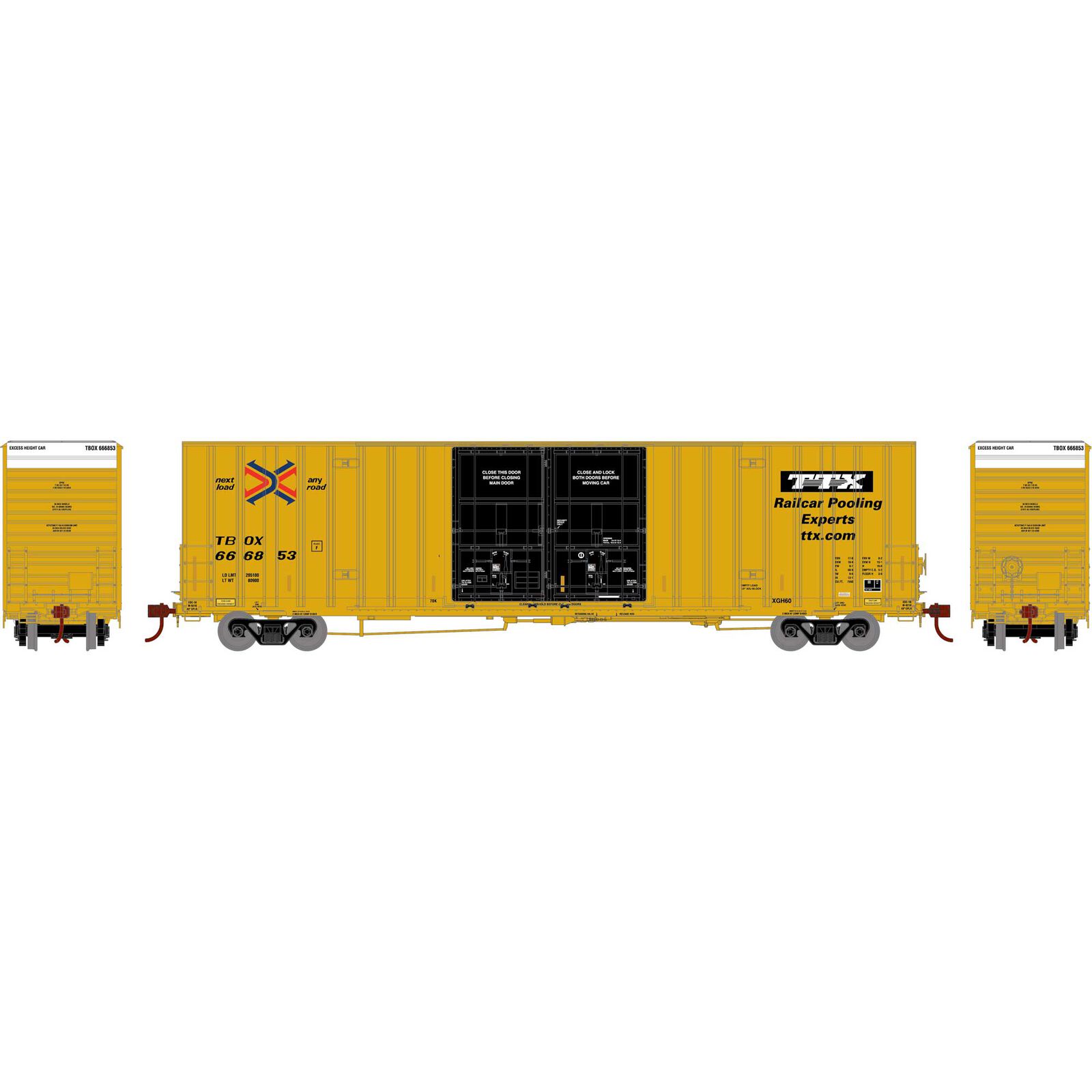 Railbox 60' Gunderson Double Door Box Car #666853