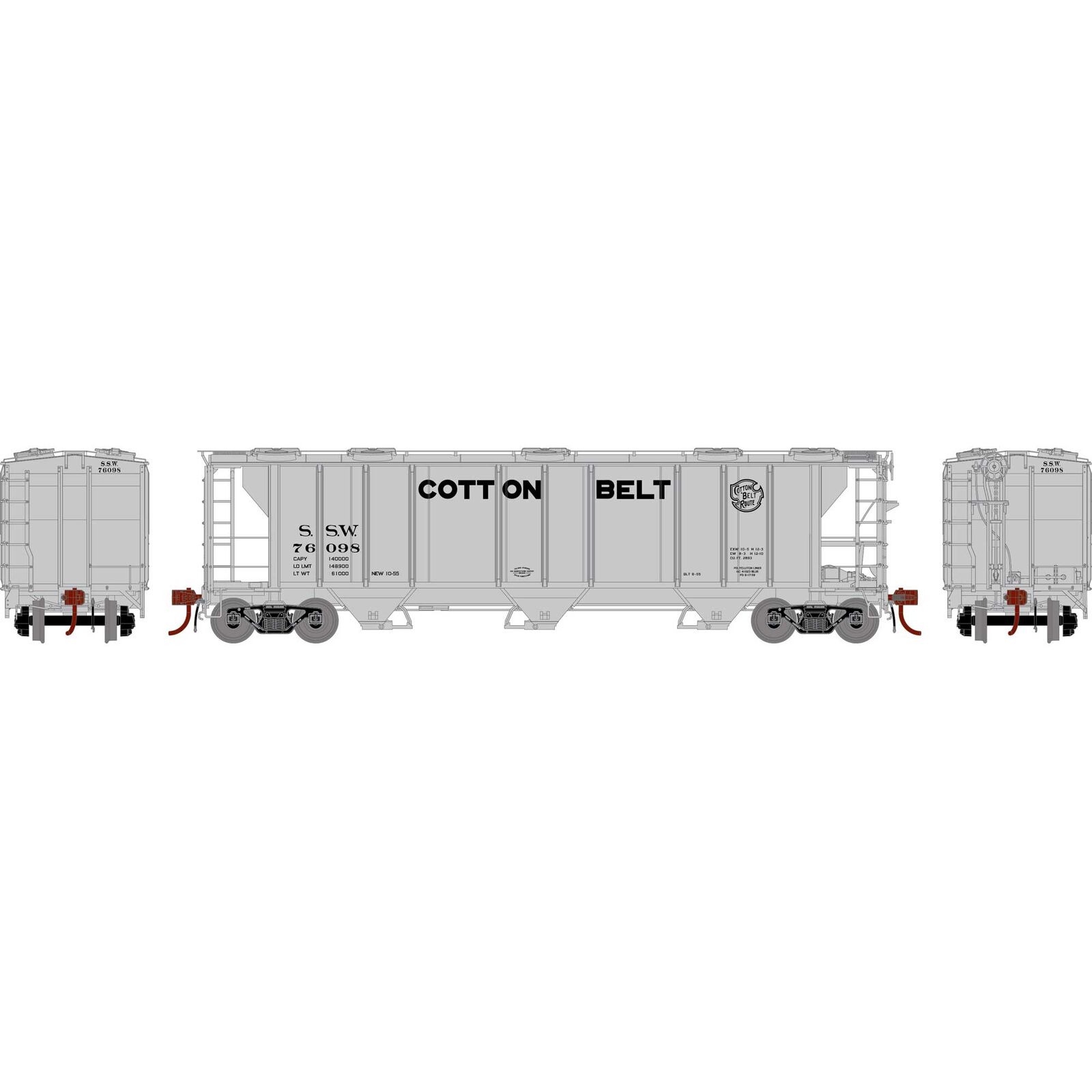 Cotton Belt PS 2893 Covered Hopper #76098