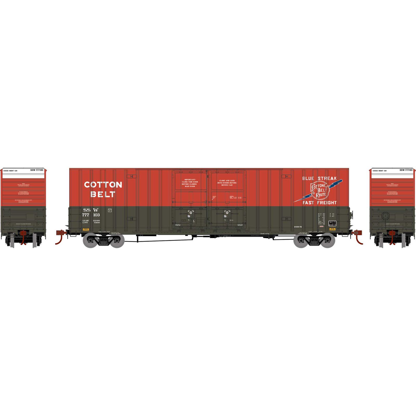 Cotton Belt 60' Gunderson Double Door Box Car #777103