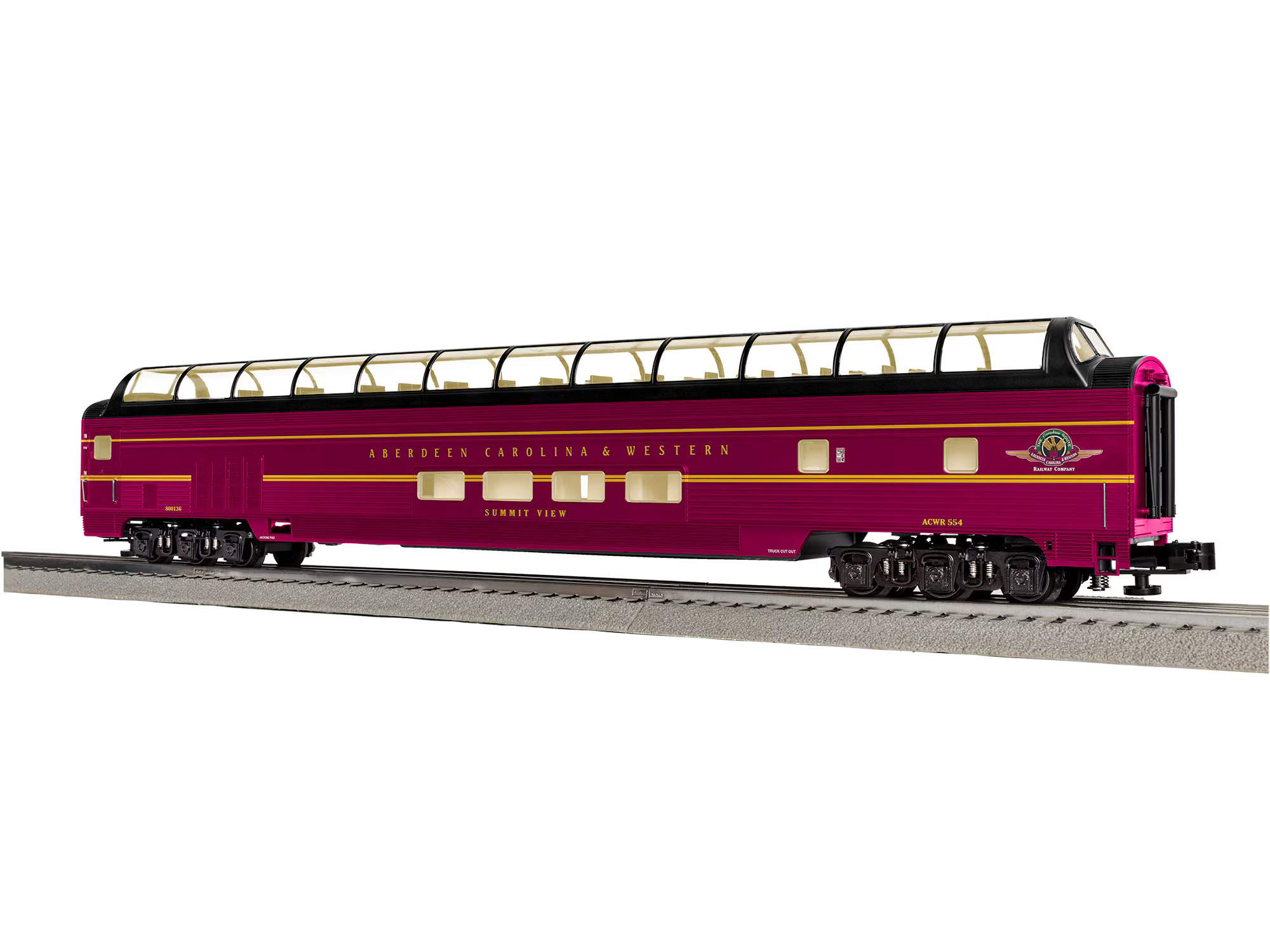 Aberdeen Carolina & Western Full Length Dome Car #554