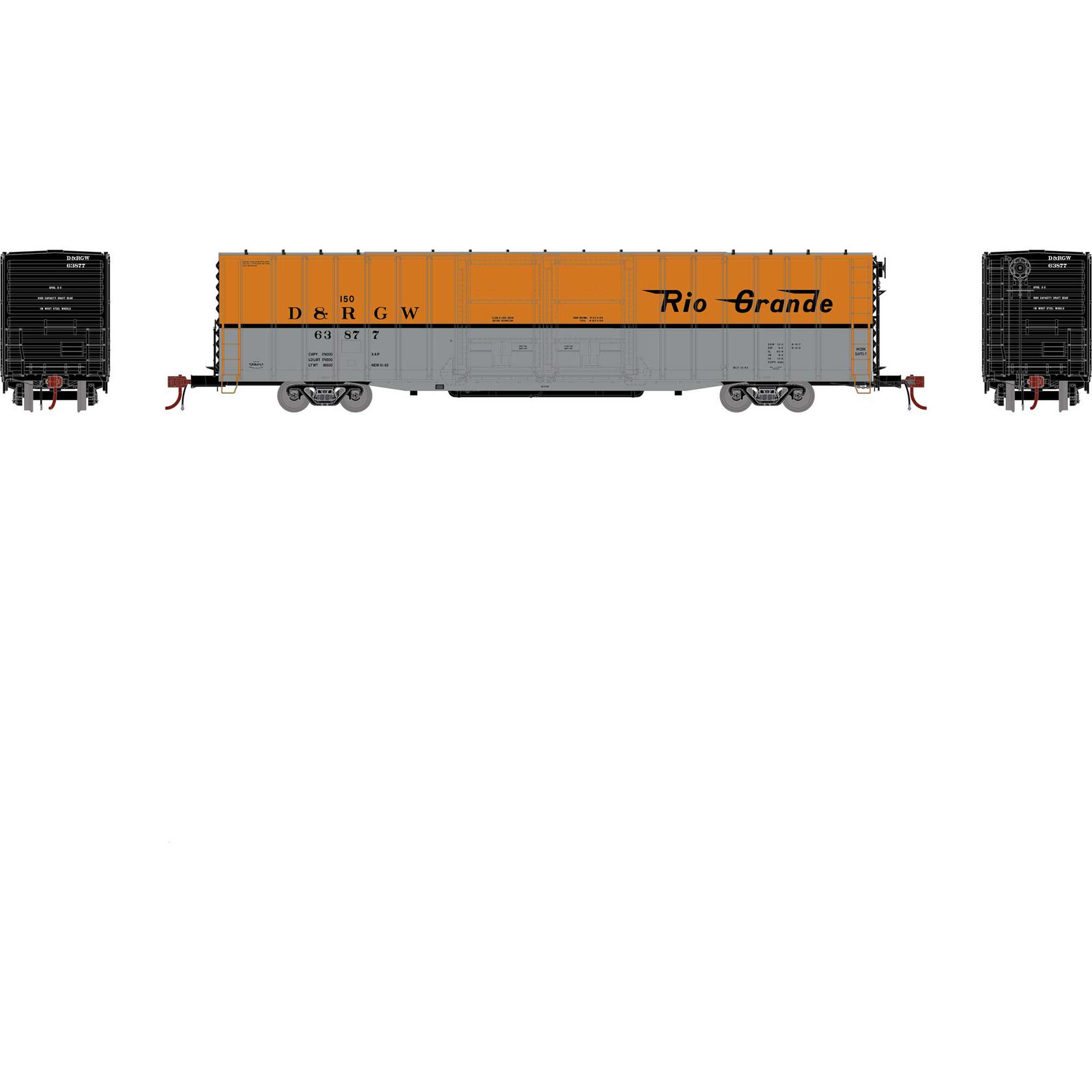 Denver & Rio Grande Western-Intermediate 60' PS Auto Box Car #63877
