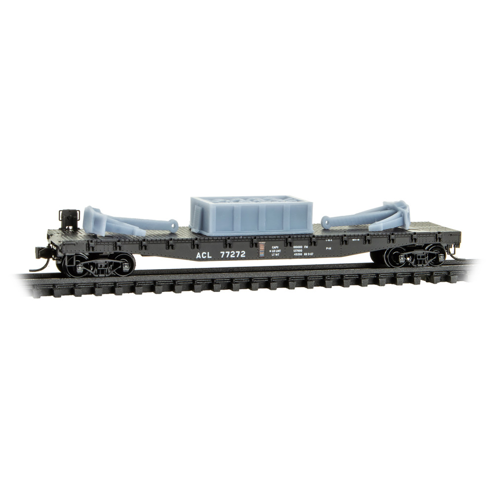 Atlantic Coast Line 50' Flat Car Fishbelly Side #77272 With Load