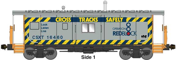 CSXT Cross Tracks Safely International Bay Window Caboose #16460