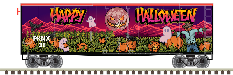 Happy Halloween 40' plug door boxcar #31