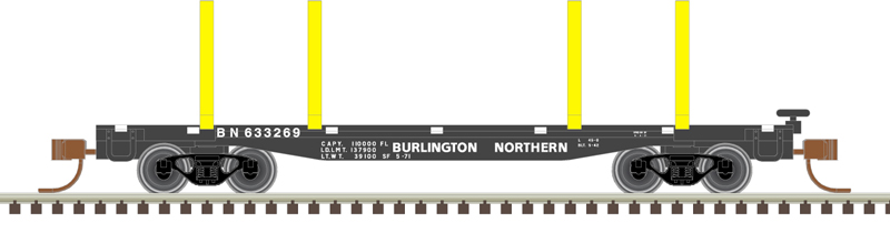 Burlington Northern 45' logging flatcar #633008