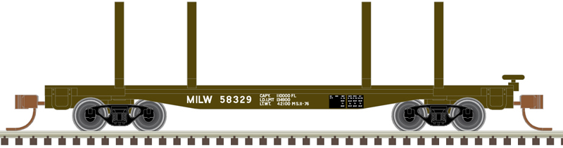 Milwaukee Road 45' logging flatcar #58617