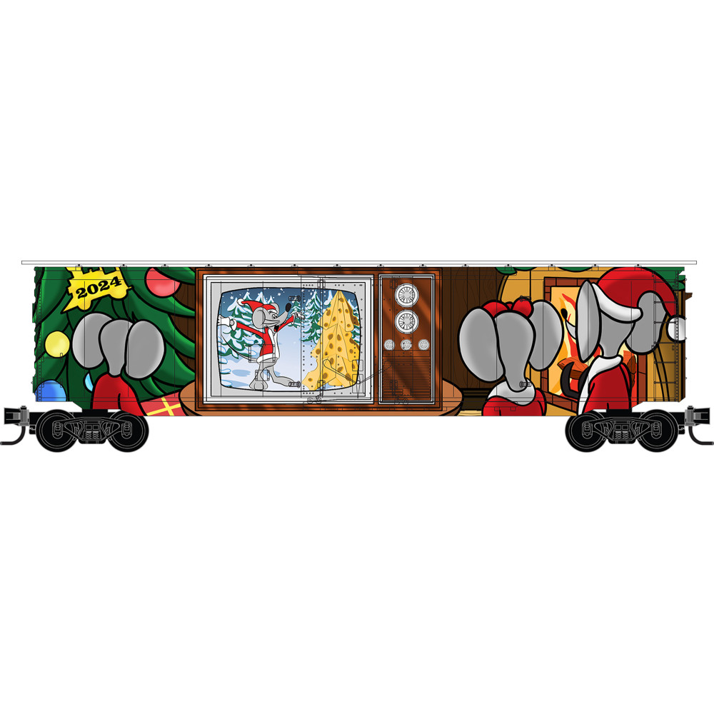 2024 Micro-Mouse Christmas 50' standard plug door boxcar