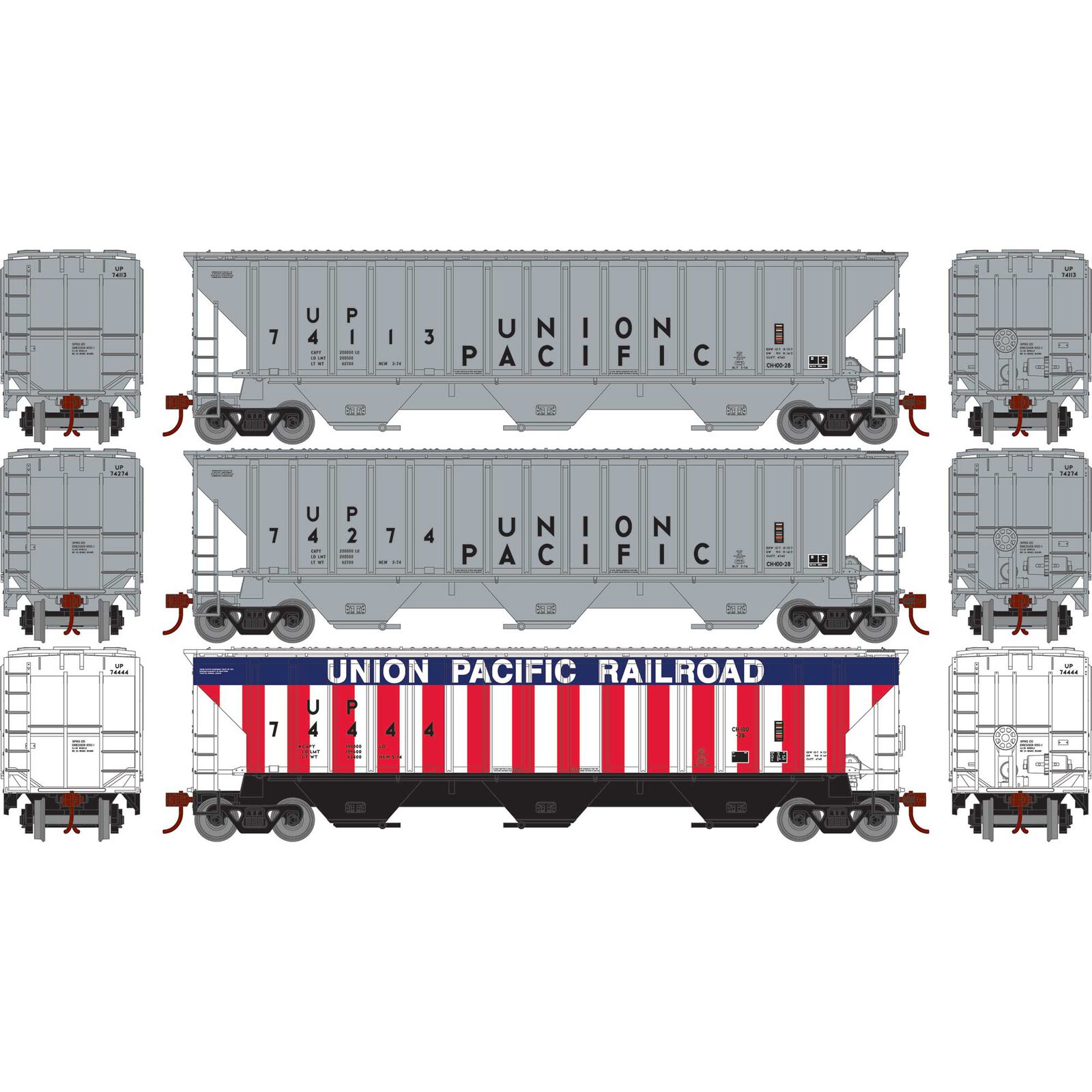 Union Pacific PS 4740 Hopper 3-Pack