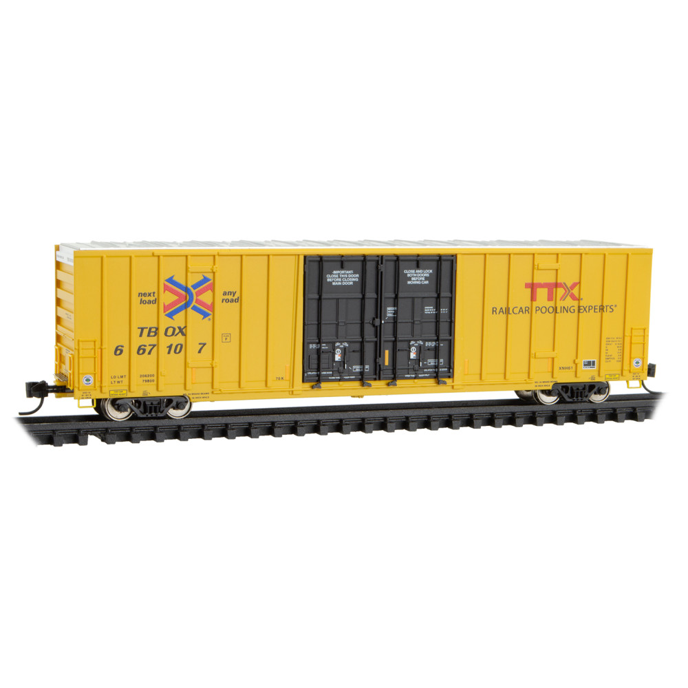 TTX 60' rib side double plug door high-cube boxcar #667107
