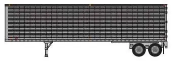 unlettered silver 40' corrugated trailer