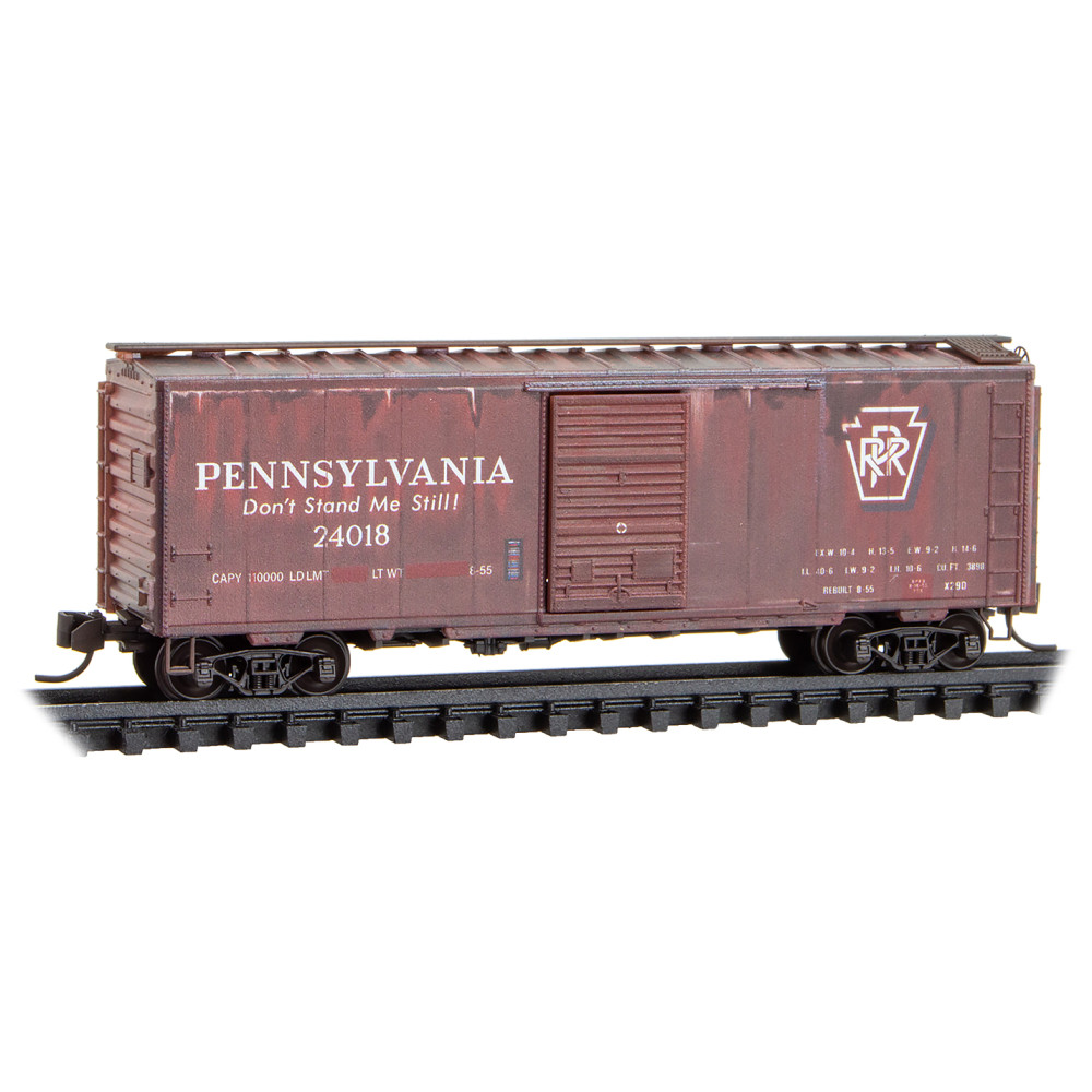 Pennsylvania Railroad weathered 40' standard single door boxcar #24018