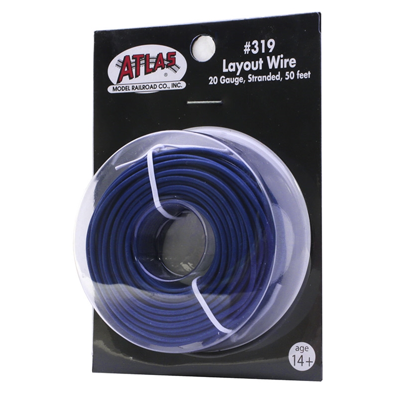 Blue Layout Wire 20 Gauge Stranded 50' Feet