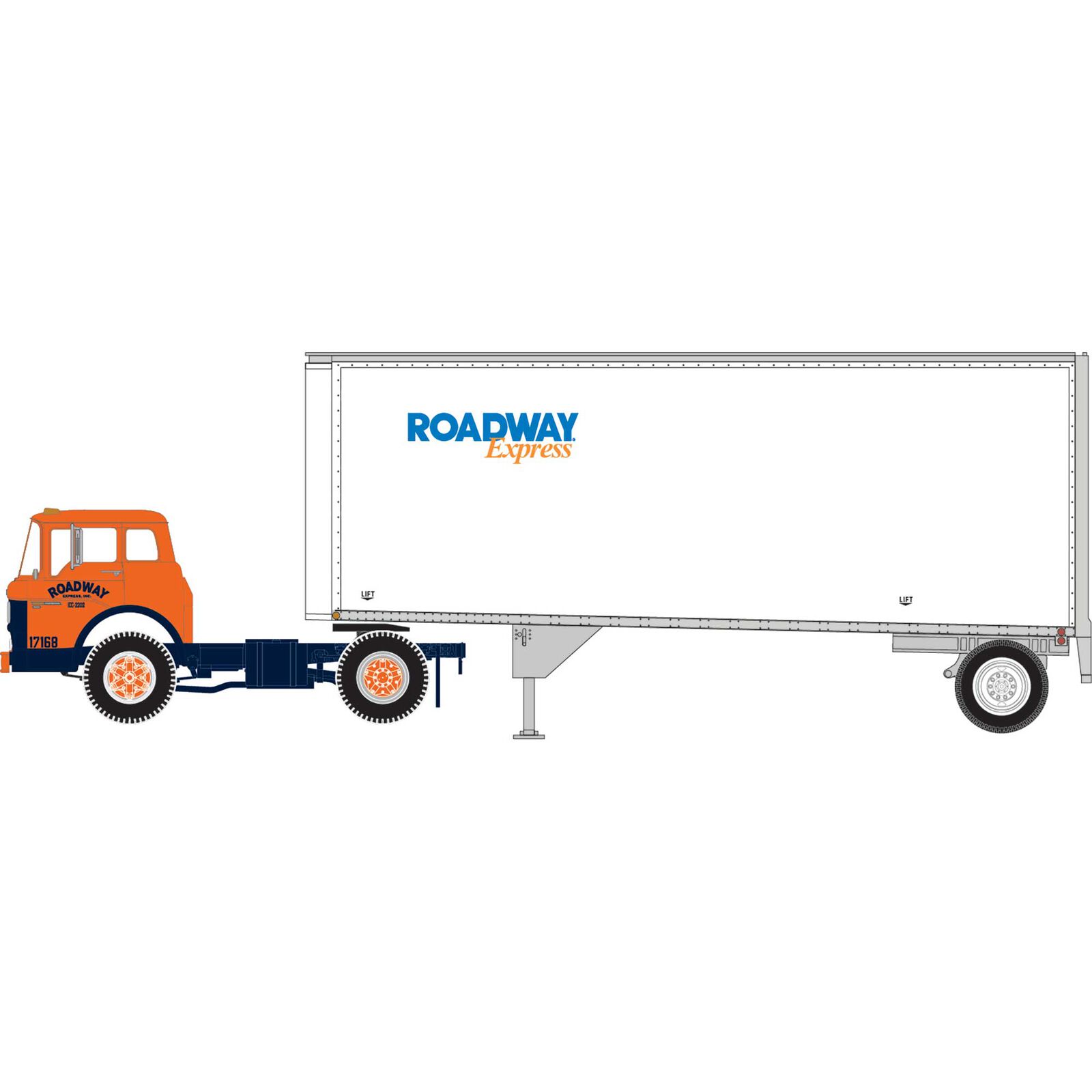 Roadway Express Ford C With 28' Trailer #2