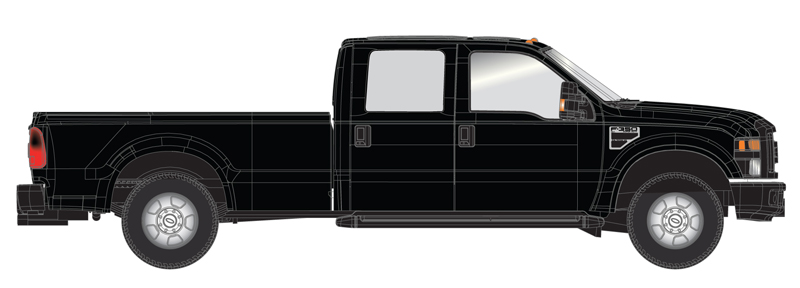 Ford F-350 crew cab pickup truck - black