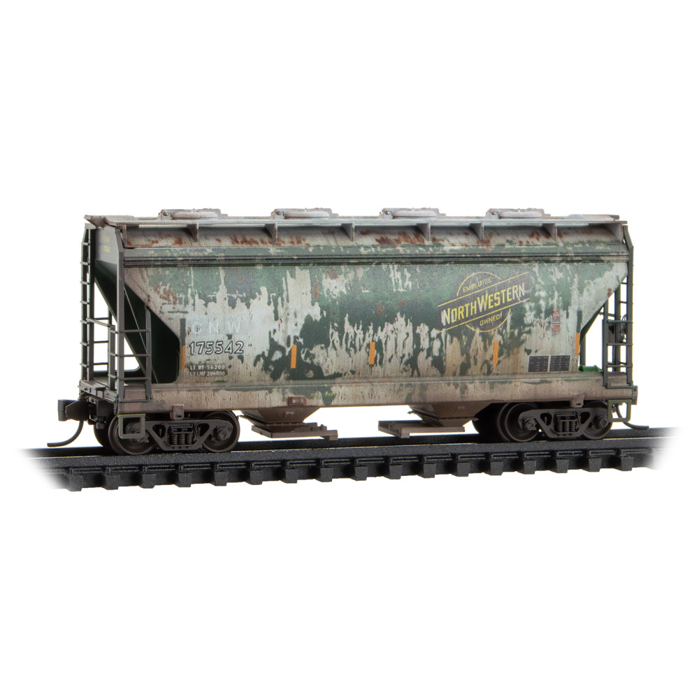 Chicago & North Western weathered covered hopper 2-pack