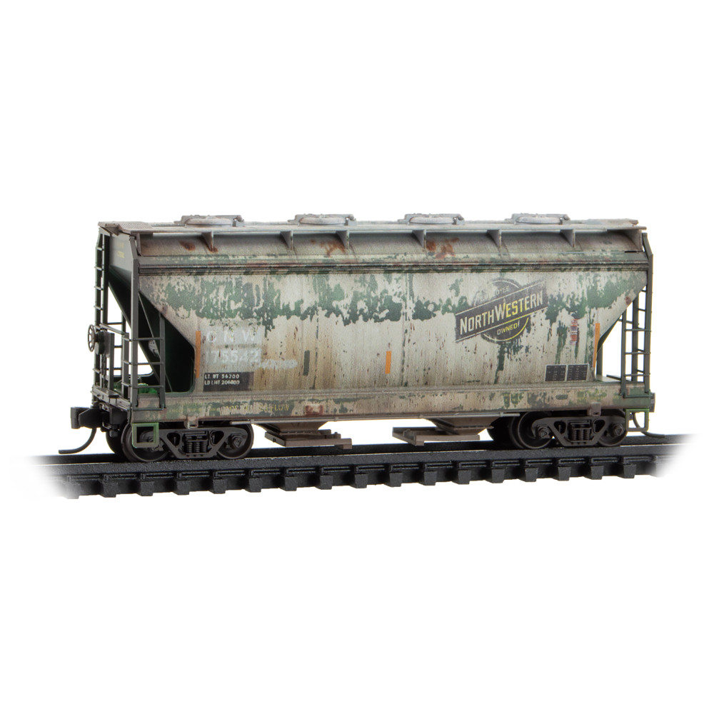 Chicago & North Western weathered covered hopper 2-pack