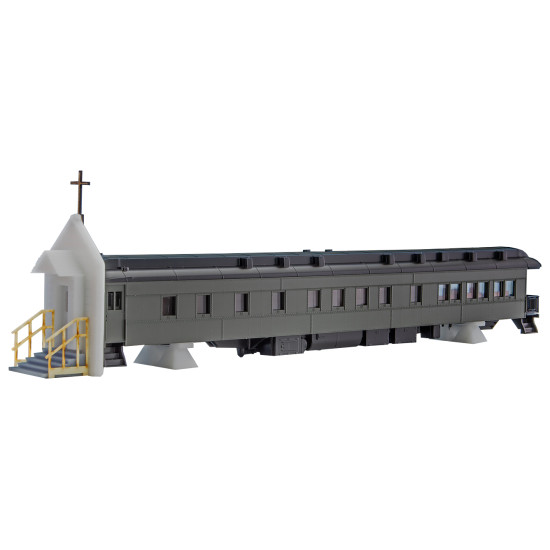 unprinted chapel car with facade 83' 3-2 heavyweight observation car