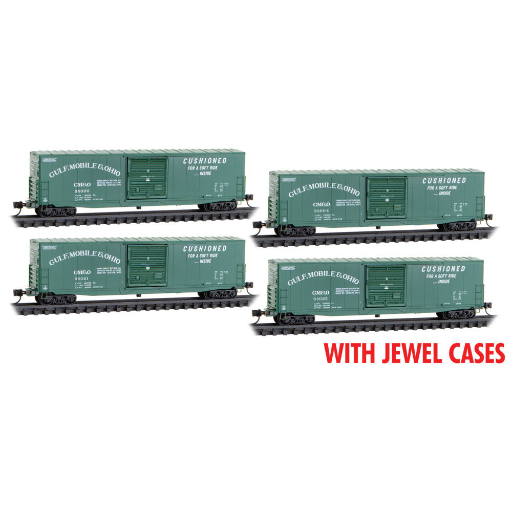 Gulf, Mobile & Ohio 4-Car Runner Pack In Jewel Cases