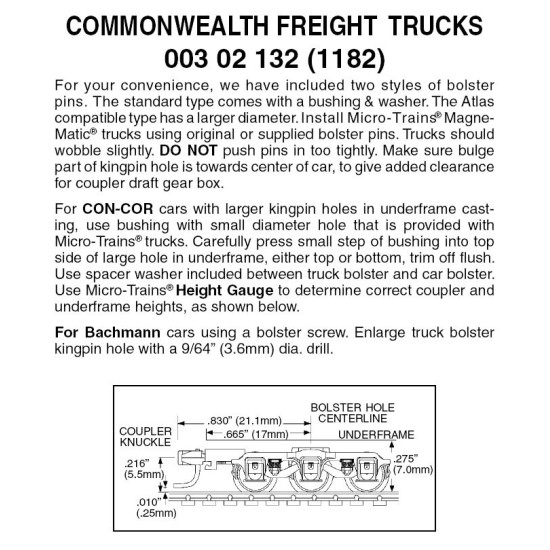 Commonwealth 6-Wheel Freight Trucks 1-Pair