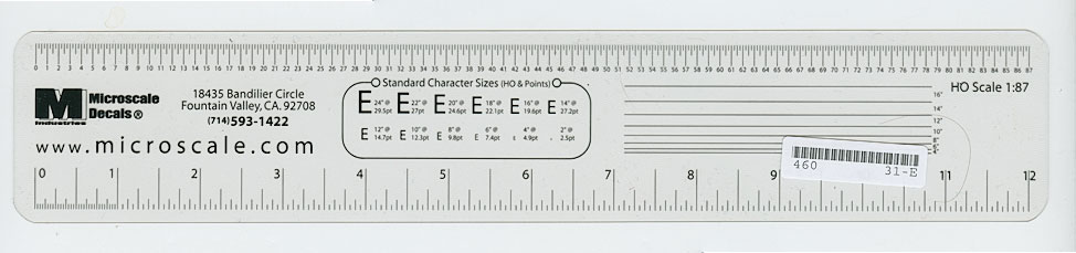 Clear HO Scale Ruler