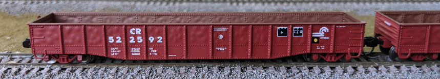 Conrail lighly dented 52'6" 15-panel mill gondola #522592