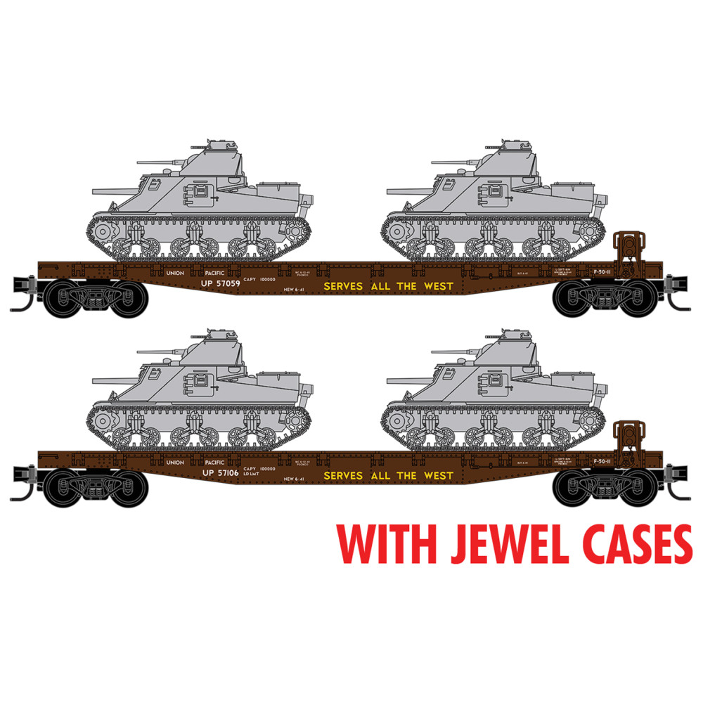 Union Pacific® flatcar with M3 Tank load 2-Pack